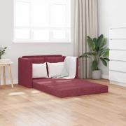 vidaXL Golvbäddsoffa 2-i-1 vinröd 112x174x55 cm tyg