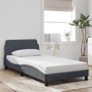 vidaXL Bed Frame "Dover" Dark Grey 100x203 cm Velvet