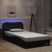 vidaXL Bed Frame with LED without Mattress "Hvar" Black 100x203 cm
