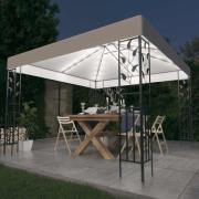 vidaXL Paviljong med ljusslinga LED 3x3 m vit