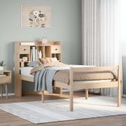 vidaXL Säng med bokhylla utan madrass 75x190cm massiv furu