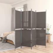 vidaXL Rumsavdelare 5 paneler antracit 250x180 cm tyg