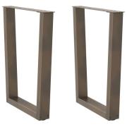 vidaXL Matbordsben V-formade 2 st naturstål 70x(72-73,3) cm stål
