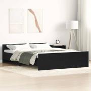 vidaXL Sängram utan madrass svart ek 120x190 cm konstruerad trä