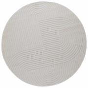 vidaXL Områdesmattor Rund PALMERAS Kräm Ø 200 CM Polyester