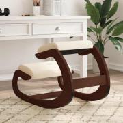 vidaXL Knästol gräddvit 55x84x55 cm björkplywood