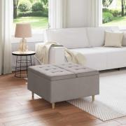 vidaXL Knappstool med kudde Taupe 80 x 80 x 45 cm tyg