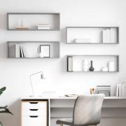 vidaXL Vägghylla kubformad 4 st betonggrå 80x15x26,5cm konstruerat trä