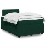 vidaXL Ramsäng med madrass mörkgrön 120x190 cm sammet