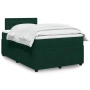 vidaXL Ramsäng med madrass mörkgrön 120x190 cm sammet
