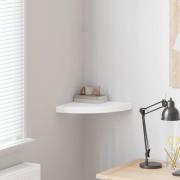 vidaXL Flytande hörnhylla vit 35x35x3,8 cm MDF