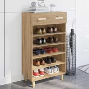 vidaXL Skoskåp med låda Artisan Ek 60 x 35 x 105 cm Konstruerat trä