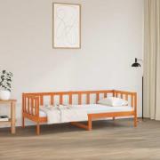 vidaXL Sängram med huvudgavel Vaxbrun 80 x 200 cm Massiv furu