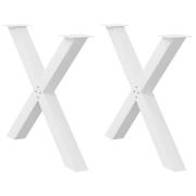 vidaXL Matbordsben X-formade 2 st vita 90x(72-73) cm stål