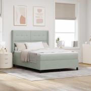 vidaXL Bäddfjäder med LED -remsljus Ljusgrå 140 x 200 cm Sammet