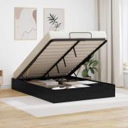 vidaXL Ottoman Sängram Svart Ek 203 x 140 x 25 cm Konstruerat trä