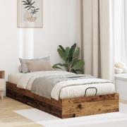 vidaXL Ottoman Sängram Gammalt trä 203 x 90 x 25 cm Konstruerat trä