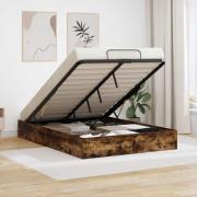 vidaXL Ottoman Sängram Rökt Ek 193 x 120 x 25 cm Konstruerat trä