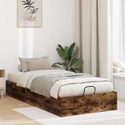 vidaXL Ottoman Sängram Rökt Ek 193 x 90 x 25 cm Konstruerat trä