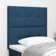 vidaXL Höjdjusterbar Sänggavel med huvudgavel Blå 100 cm tyg