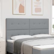 vidaXL Höjdjusterbar Sänggavel med huvudgavel Ljusgrå 180 cm tyg