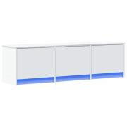 vidaXL TV-skåp med led med låda Vit 140 x 34 x 40 cm Konstruerat trä