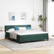 vidaXL Bäddfjäder med huvudgavel Mörkgrön 200 x 180 cm Sammet