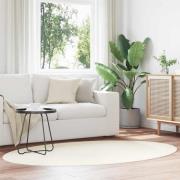 vidaXL Områdesmattor Oval HUARTE Kräm 140 x 200 cm 100% Polyester