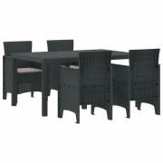vidaXL Trädgårdsmöbelset 5 pcs Antracit Polt rotting