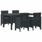 vidaXL Trädgårdsmöbelset 5 pcs Antracit Polt rotting