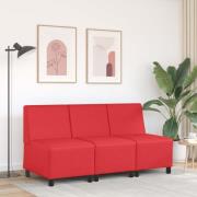 vidaXL | Modulsofa utan armstöd | Röd 55 x 74 x 82 cm Konstläder