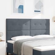 vidaXL LED huvuddyna med LED-ljusslingor Grå 180 cm Sammet