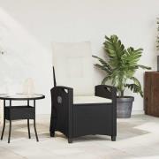 vidaXL Fällbar trädgårdstol Svart och kräm 56 x 60 x 112 cm