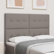 vidaXL Höjdjusterbar Sänggavel med huvudgavel Taupe 144 cm tyg