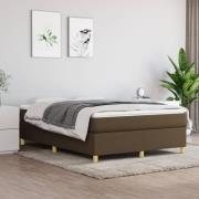 vidaXL Boxspring-sängram mörkbrun 140x190 cm tyg