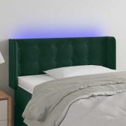 vidaXL Sänggavel LED mörkgrön 83x16x78/88 cm sammet