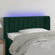 vidaXL Sänggavel LED mörkgrön 93x16x78/88 cm sammet