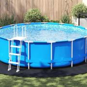 vidaXL Bottenmatta för pool Svart Ø 500 cm Syntetiskt tyg