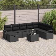 vidaXL Soffset med kudde 6 pcs konstrotting