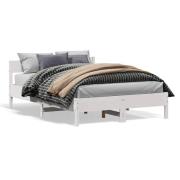 vidaXL Sängram utan madrass vit 160x200 cm massiv furu