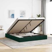 vidaXL Ottoman sängram utan madrass mörkgrön 200x200 cm sammet