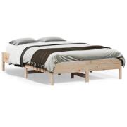 vidaXL Sängram utan madrass 140x190 cm massiv furu
