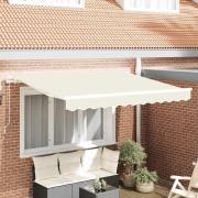 vidaXL Utfällbar markis Kräm 300 x 200 cm tyg