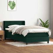 vidaXL Ramsäng med madrass mörkgrön 80x220 cm sammet
