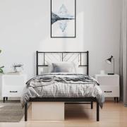 vidaXL Sängram med huvudgavel metall svart 100x190 cm