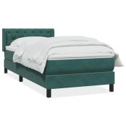 vidaXL Ramsäng med madrass mörkgrön 80x220 cm sammet