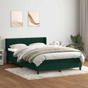 vidaXL Ramsäng med madrass mörkgrön 160x220 cm sammet