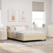 vidaXL Bäddfjäder med madrass Kräm 200 x 140 cm Polyester