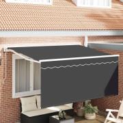 vidaXL Utfällbar markis Antracit 300 x 200 cm Polyester och aluminium