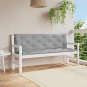 vidaXL Bänkdyna för trädgården grå 150x(50+50)x7 cm oxfordtyg